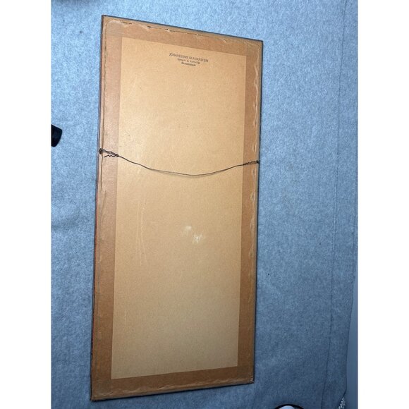 Vintage Framed Needlepoint Art of Victorian Lady 9.5" x 20" 1950s - Picture 5 of 10